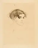 Edvard Munch, Frauenkopf - Woman's Head, 1902, Drypoint on cream-coloured Japan paper