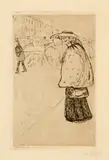Edvard Munch, Strassentype - The Sailor's Bride, 1902, Etching on sturdy yellowish wove paper