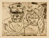 Edvard Munch, Der Fischer und seine Tochter - The Fisherman and his Daughter, 1902, Etching on sturdy beige wove paper