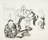 Edvard Munch, Beissende Karikatur auf die Presse - Caricatures of the Press, 1903, Lithograph on white coated paper