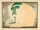 Edvard Munch, Kopf bei Kopf - Head by Head, 1905, Colour woodcut on thin Japan paper