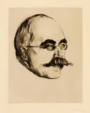 Edvard Munch, Gustav Schiefler, 1905-1906, Drypoint on yellowish wove paper