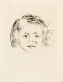 Edvard Munch, Herbert Esches Tochter - Herbert Esche's Daughter, 1905, Drypoint on textured paper