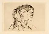 Edvard Munch, Kopf bei Kopf - Head by Head, 1905, Drypoint on cream imitation Japan paper