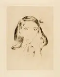 Edvard Munch, Paul Cassirers Tochter - Paul Cassirer's Daughter, 1906, Drypoint on European cream-coloured Japan laid paper
