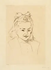 Edvard Munch, Ottilie Schiefler, 1907, Drypoint on Japan paper