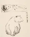 Edvard Munch, Tiger und Bär - Tiger and Bear, 1908-1909, Lithograph on heavy wove paper
