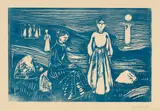 Edvard Munch, Frauen am Strand - Women on the Beach, 1908, Colour woodcut on sturdy, cream-coloured wove paper