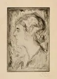 Edvard Munch, Hjørdis Gierløff, 1913-1914, Drypoint on beige Japan paper
