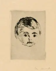 Åge Christian Gierløff by Edvard Munch, 1916, Drypoint on yellowish Japan paper, sold Sep 2025