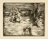 Edvard Munch, Garten im Schnee I  - Garden in Snow I, 1913, Woodcut on cream wove paper