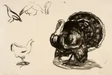 Edvard Munch, Truthahn, Hühner und Pfauen - Turkey, Hens and Peacocks, 1913, Lithograph on cream wove paper