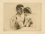 Edvard Munch, Zwei Menschen - Man and Woman, 1914, Drypoint on Japan paper