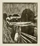 Edvard Munch, Mädchen auf der Brücke - The Girls on the Bridge, 1918-1920, Woodcut on wove paper