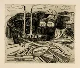 Edvard Munch, Schiffabbrechen - Ship Being Scrapped, Circa 1916, Etching on cream Van Gelder wove paper with watermark