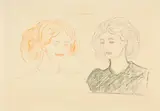 Edvard Munch, Two Female Heads Against the Moon, 1913, Colour lithograph on wove paper with 'MBM (France)' watermark
