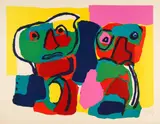 Deux personnages by Karel Appel, 1969, Colour lithograph on Arches wove paper with watermark, sold Sep 2025