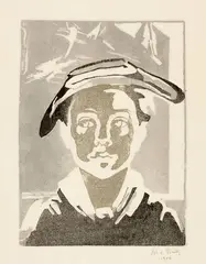 Alice Bailly, En Valais. 6 gravures sur bois sur Japon ancien. Tirées à la main par l'Auteur, 1906, 6 Woodcuts, title page in woodcut and imprint in paper cover with overprint. The prints on Japan laid paper