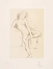 Balthus, Nu assis, 1966, Design, 1993 print