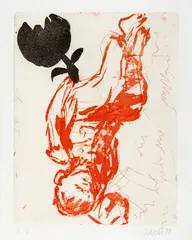 Knabe Caspar by Georg Baselitz, 1999, Line etching and aquatint from 2 copper plates on Rives wove paper with watermark, sold Sep 2025