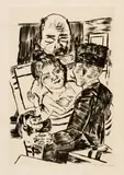 Max Beckmann, Die Pelzmütze, 1923, Drypoint on Japan paper