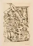 Max Beckmann, Frauenbad, 1922, Kaltnadel