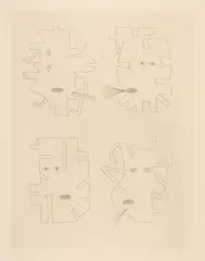 Codex d'un visage by Victor Brauner, 1962, Etching on Arches wove paper, with watermark, sold Sep 2025