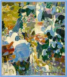 Samuel Buri, Waldschlucht, 1956, Oil on cotton