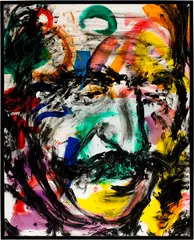 Luciano Castelli, Jean Tinguely, 1991, Acrylic on canvas