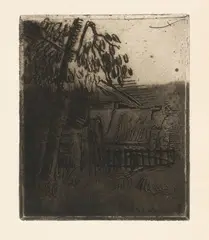 Paul Cézanne, Entrée de ferme, 1873, Etching on copperplate paper