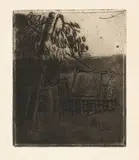 Paul Cézanne, Entrée de ferme, 1873, Etching on copperplate paper