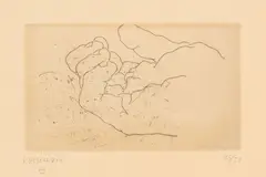 Eduardo Chillida, Esku I, 1971, Etching on cream wove paper with watermark "RICHARD DE BAS" with heart