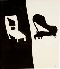 William Copley, Untitled, 1972, Gouache on laid paper