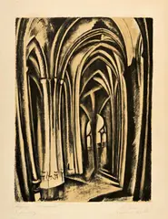 Robert Delaunay, Saint-Séverin. I, 1909, Printed 1923-1925, Colour lithograph on strong Montval laid paper with watermark