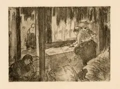Edgar Degas, Les blanchisseuses - The Laundresses, 1879/1880, Etching and aquatint on thin wove paper