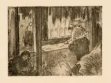 Edgar Degas, Les blanchisseuses - The Laundresses, 1879/1880, Etching and aquatint on thin wove paper