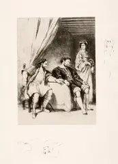 Eugène Delacroix, Weislingen Prisonnier de Goetz, 1836-1843, Lithograph on chine collé, on wove paper