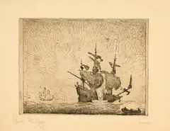 Marine I by Lyonel Feininger, 1910/1911, Etching and drypoint on beige laid paper, sold Sep 2025