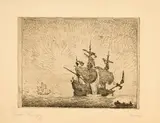 Lyonel Feininger, Marine I, 1910/1911, Etching and drypoint on beige laid paper