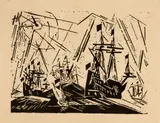 Lyonel Feininger, Hansaflotte, 1920, Woodcut on wove paper