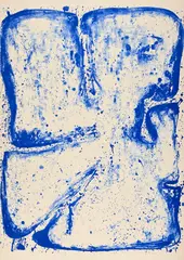 Blue Stone by Sam Francis, 1960, Colour lithograph on BFK Rives wove paper with watermark, sold Sep 2025