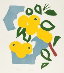 Ferdinand Gehr, Äpfel, 1964, Colour woodcut on BFK Rives wove paper with watermark