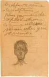Alberto Giacometti, Tête et annotations, Circa 1955, Pencil drawing on squared wove paper