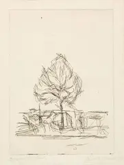 L’Arbre IV by Alberto Giacometti, 1955/1956, Etching on wove paper, sold Sep 2025