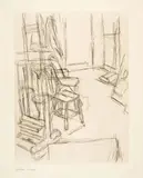 Alberto Giacometti, L’Atelier au chevalet, 1965, Etching on BFK Rives wove paper with watermark