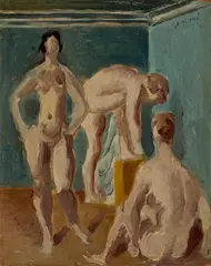 Wilhelm Gimmi, Trois femmes nues, 1923, Oil on panel