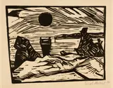 Erich Heckel, Sonnenaufgang, 1914, Woodcut on Van Gelder Zonen laid paper with watermark