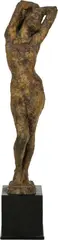 Stehender weiblicher Akt by Hermann Haller, Bronze on black wooden base, sold Sep 2025