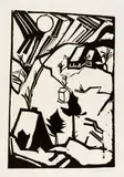 Erich Heckel, Schneetreiben (Gebirge im Schnee), 1914, Woodcut on firm Japan Saskia with watermark