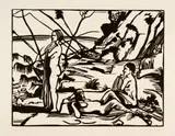 Erich Heckel, Am Strand, 1929, Woodcut on Japan paper